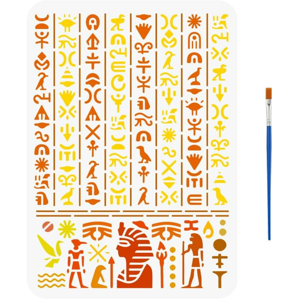 Paint Brush - Pochoir d'égyptien ancien avec un pinceau,