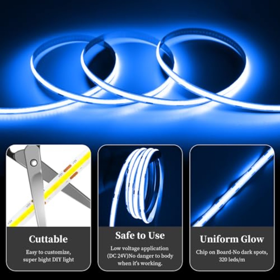 Bande lumineuse LED COB de 32, - Led Strip Lights avis et prix
