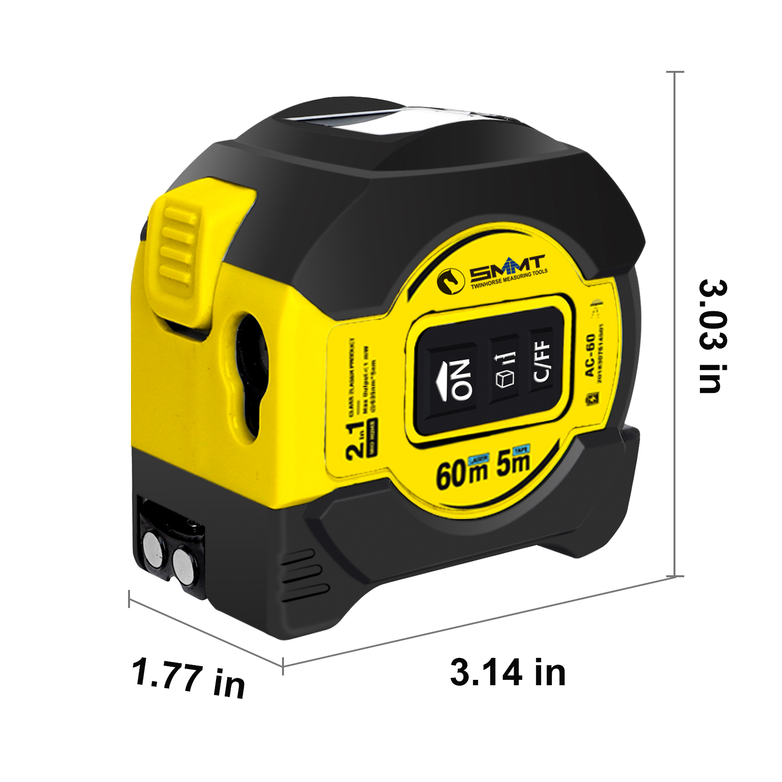 Mètre laser 2-en-1 5m/60m, tél - Tape Measure avis et prix