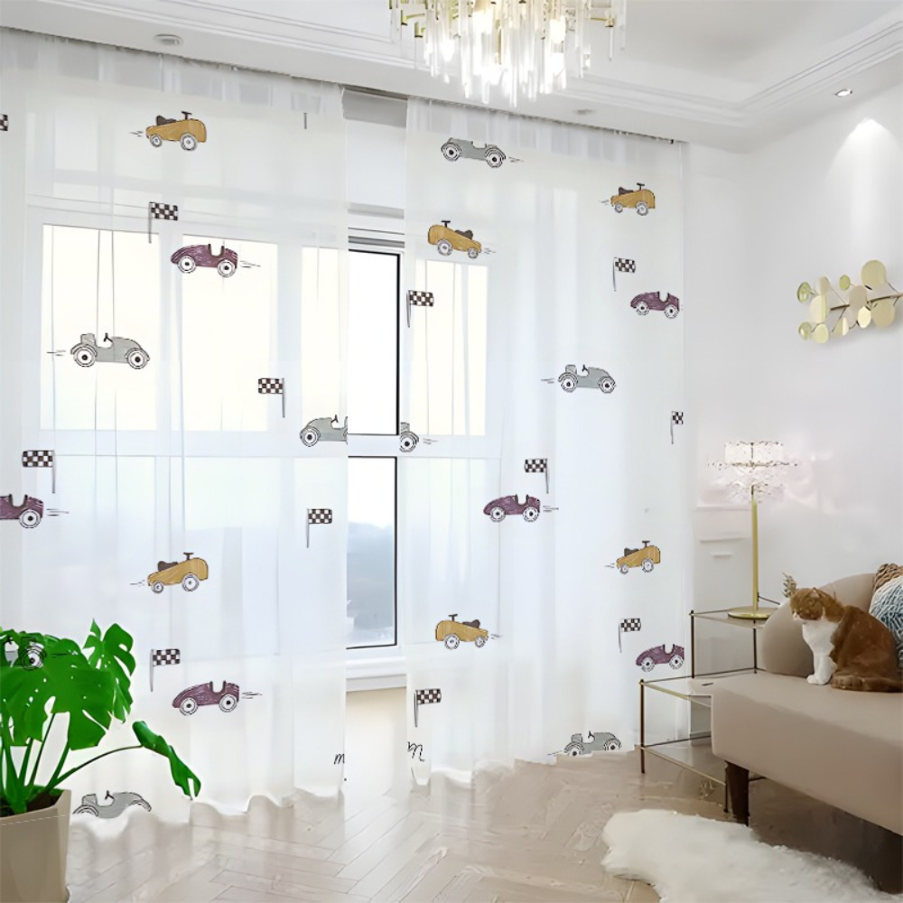 2 pièces de rideaux transparen - Curtain Rods avis et prix